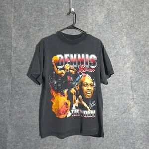 Rodman Apparel Dennis Rodman Mens Small Black 5x World Champ Worm Graphic Tee